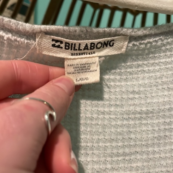 Billabong light grey waffle Henley - Picture 2 of 5